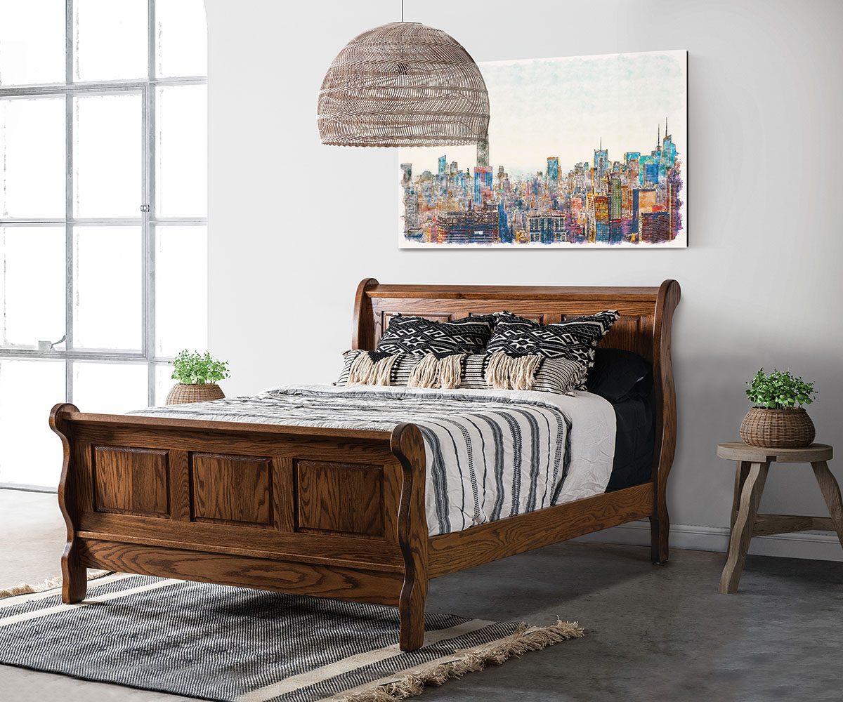 Classic Raised Panel Sleigh Bed