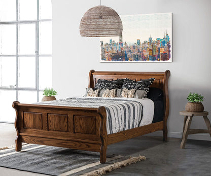 Classic Raised Panel Sleigh Bed