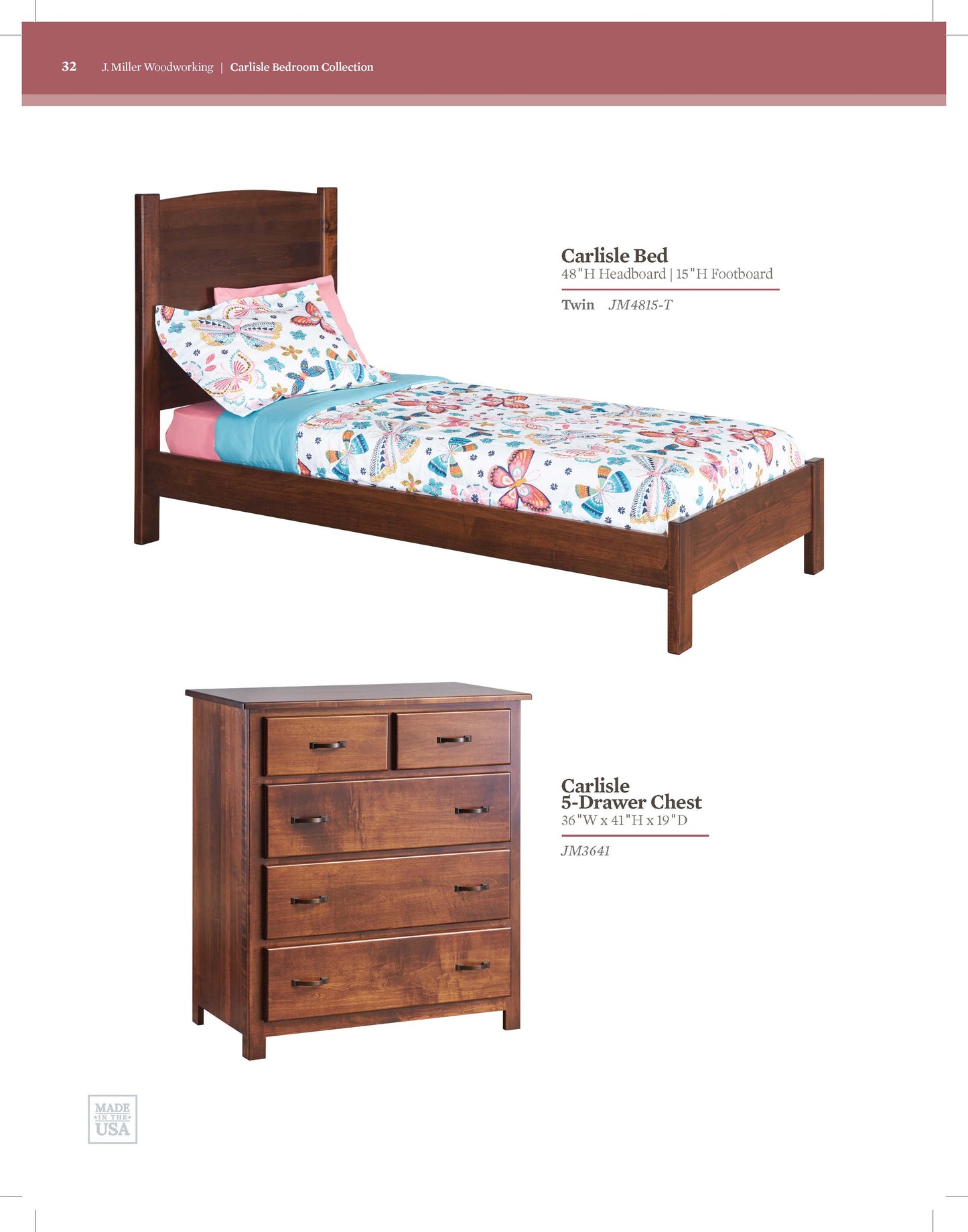 Carlisle 3-Drawer Nightstand