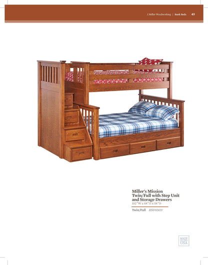 Millers MissionTwin/Full With Step Unit and Storage Drawers