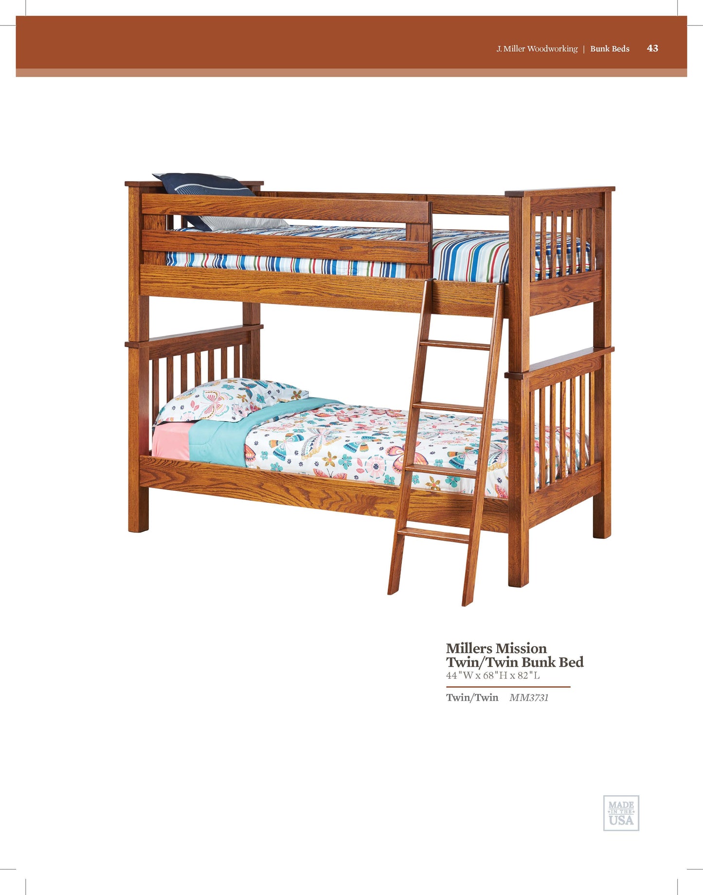 Millers Mission Twin/Twin Bunk Bed