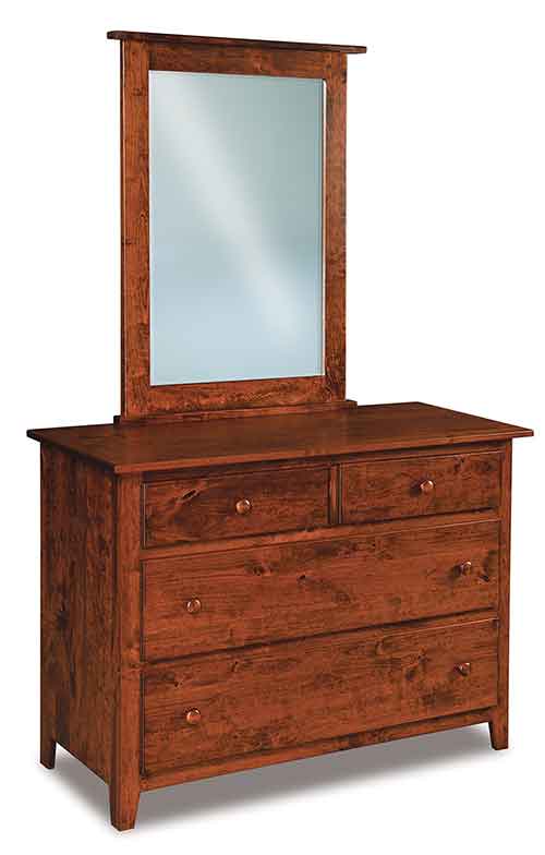 Shaker 4 Drawer Dresser with Beveled Mirror – 50"W
