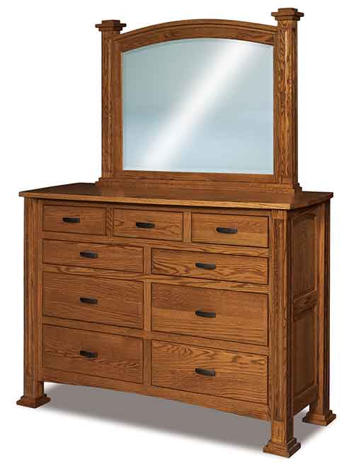 Lexington 9 Drawer Dresser with Beveled Mirror – 63"W