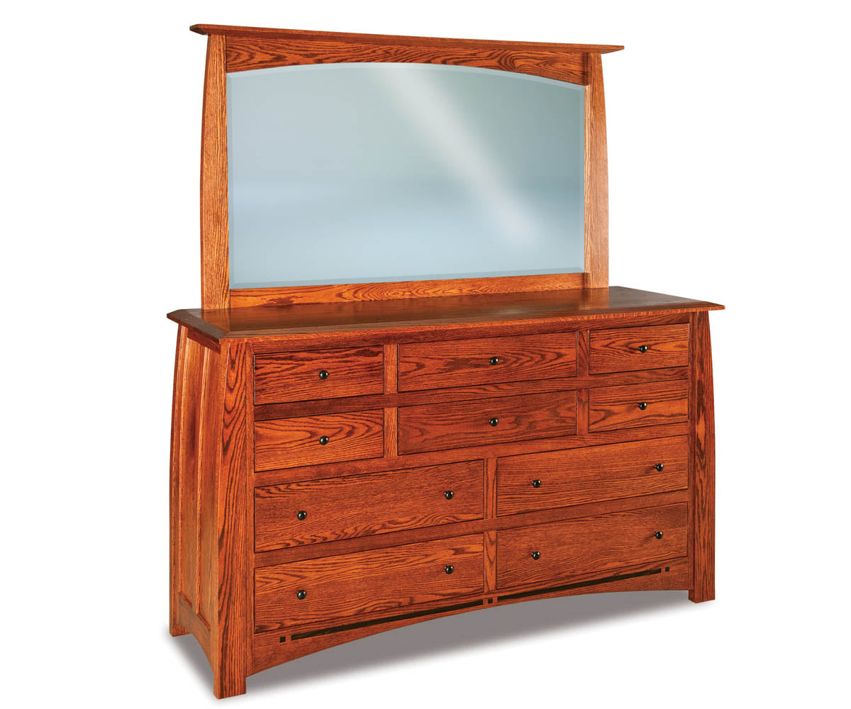 Boulder Creek 10 Drawer Dresser with Beveled Mirror – 67"W