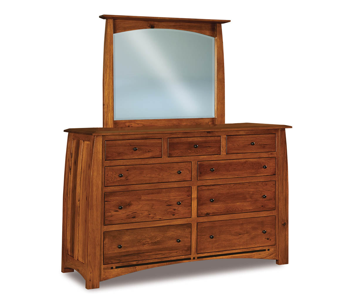 Boulder Creek 9 Drawer Dresser with Beveled Mirror – 67"W