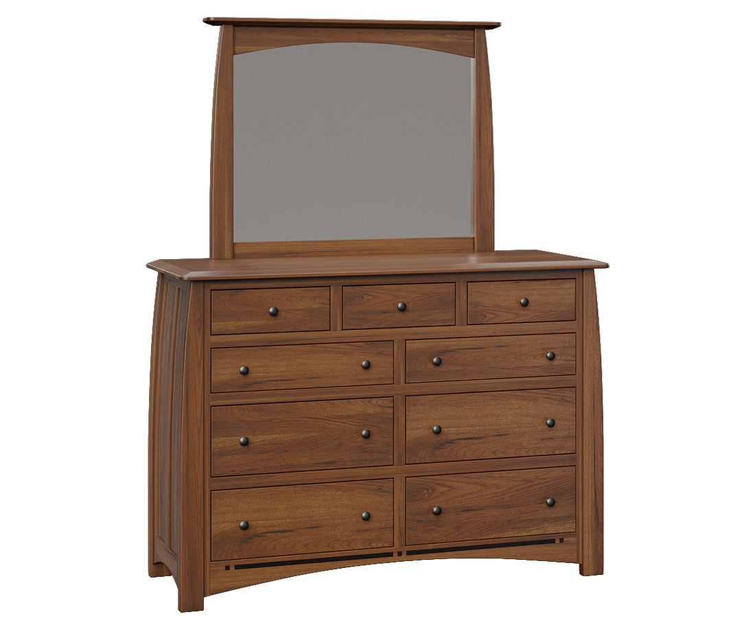 Boulder Creek 9 Drawer Dresser with Beveled Mirror – 60"W