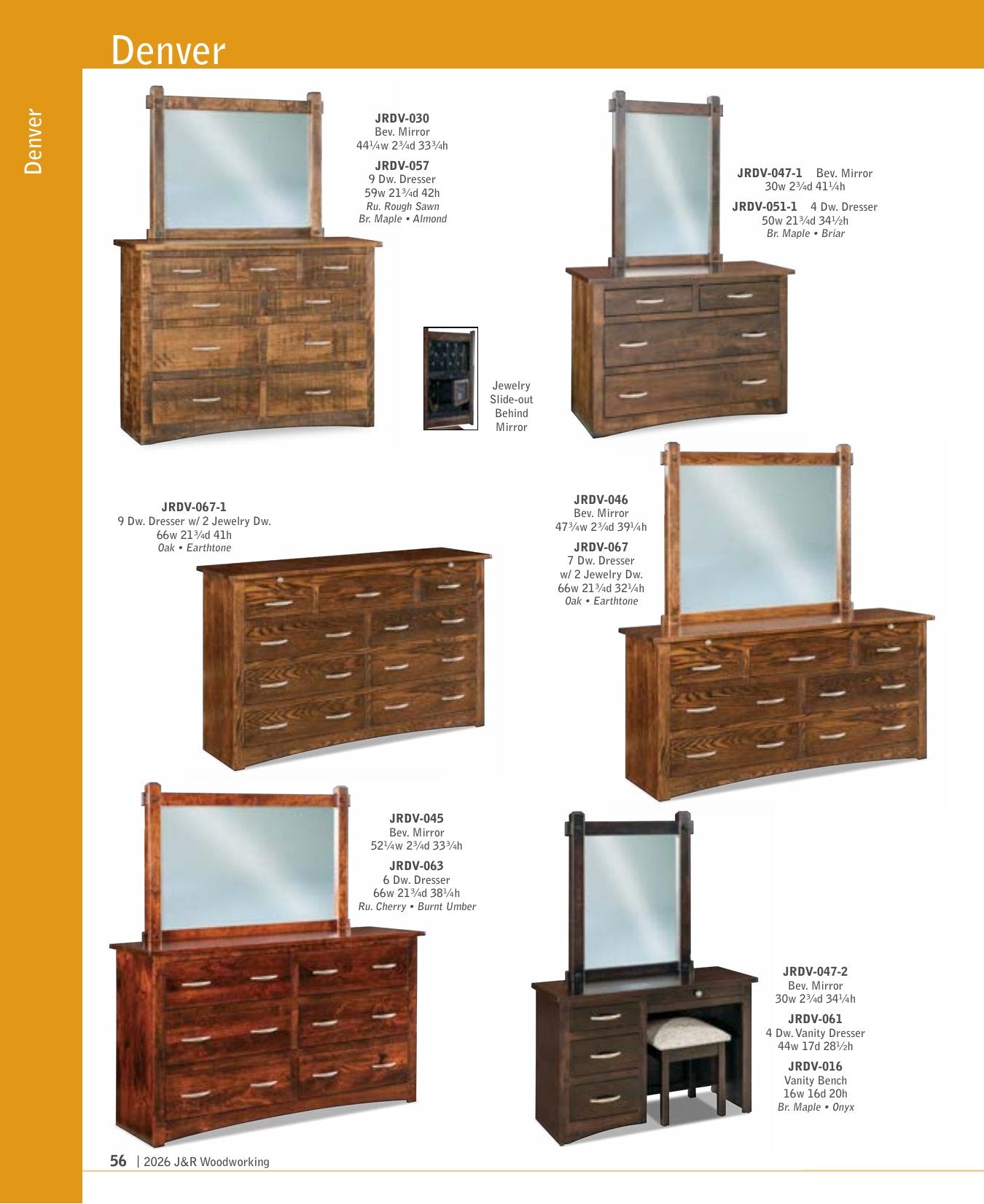 Denver Chifferobe; 4 drawer, 3 door – 50"W