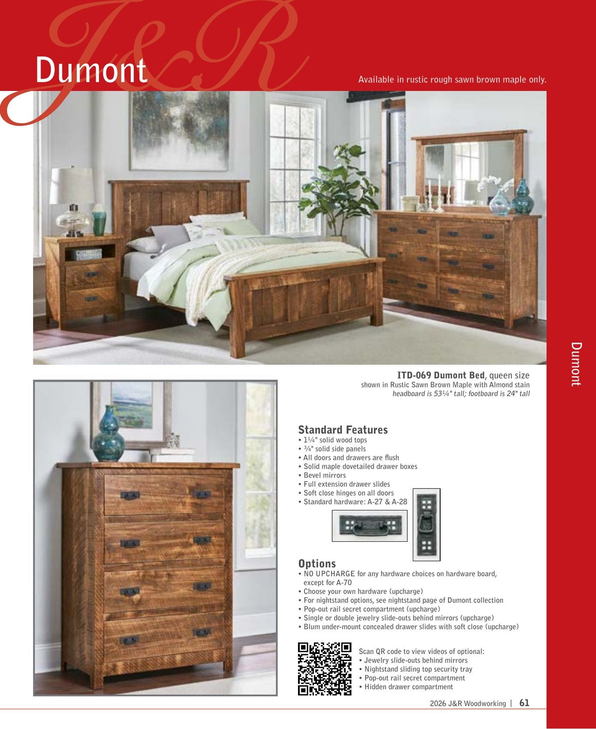 Dumont Armoire; 2 drawer, 2 door – 40"W