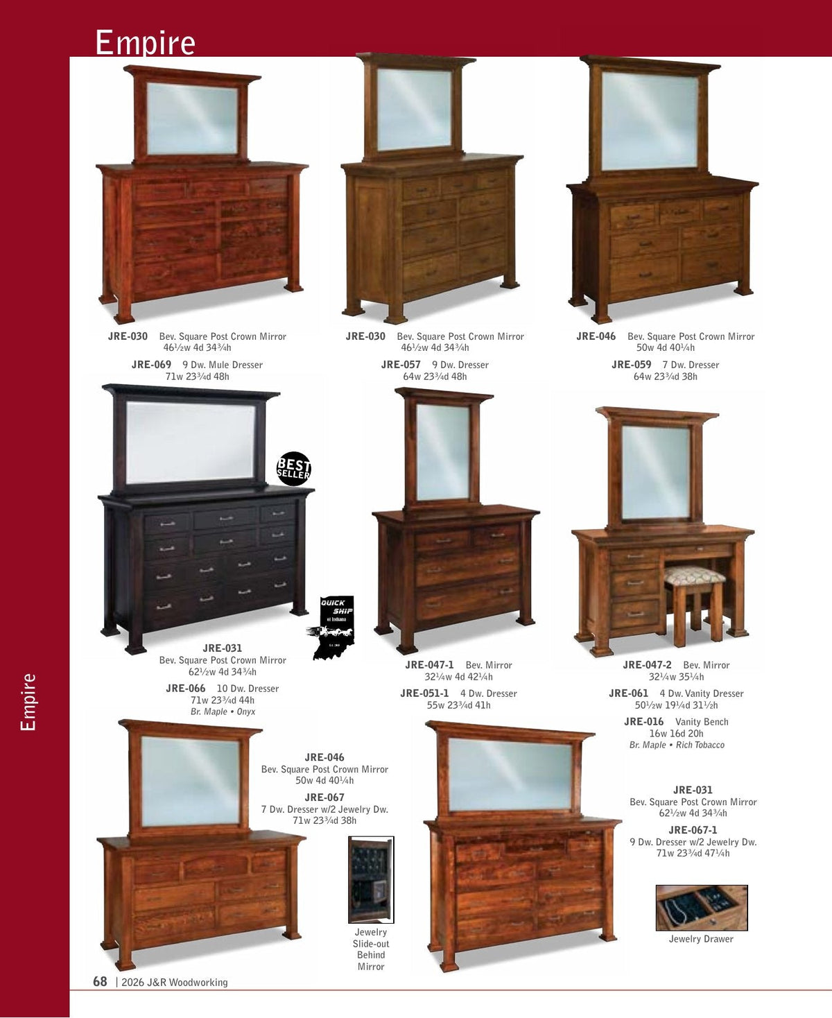 Empire 9 Drawer Chest – 45"W