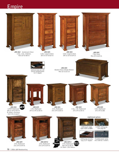 Empire Chifferobe; 4 drawer, 3 door – 58½"W