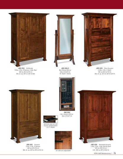 Empire Chifferobe; 4 drawer, 3 door – 58½"W