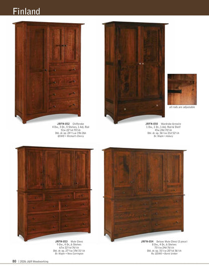Finland Wardrobe Armoire; 1 drawer, 2 door – 45"W