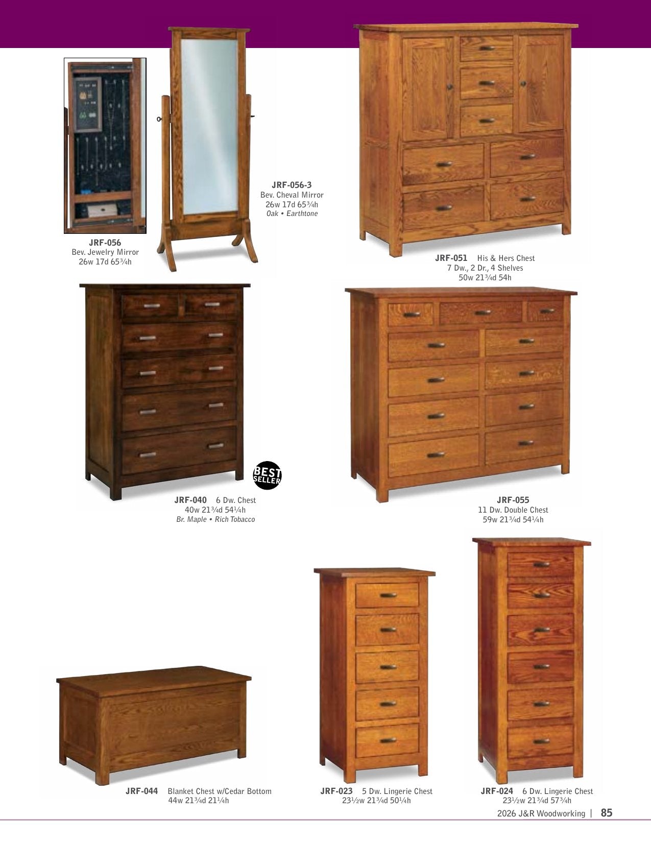 Flush Mission Armoire; 3 drawer, 2 door – 40"W