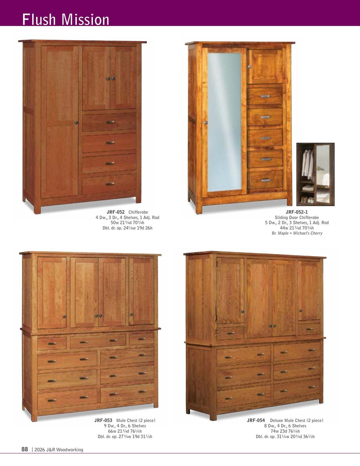 Flush Mission C-Pap Nightstand; 2 drawer, 1 door – 22"W