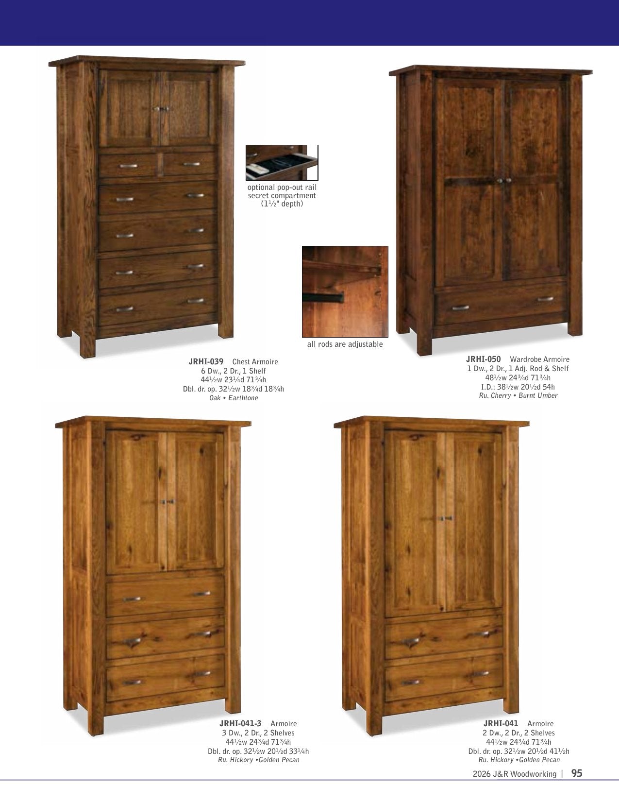 Heidi Armoire; 2 drawer, 2 door – 44½"W