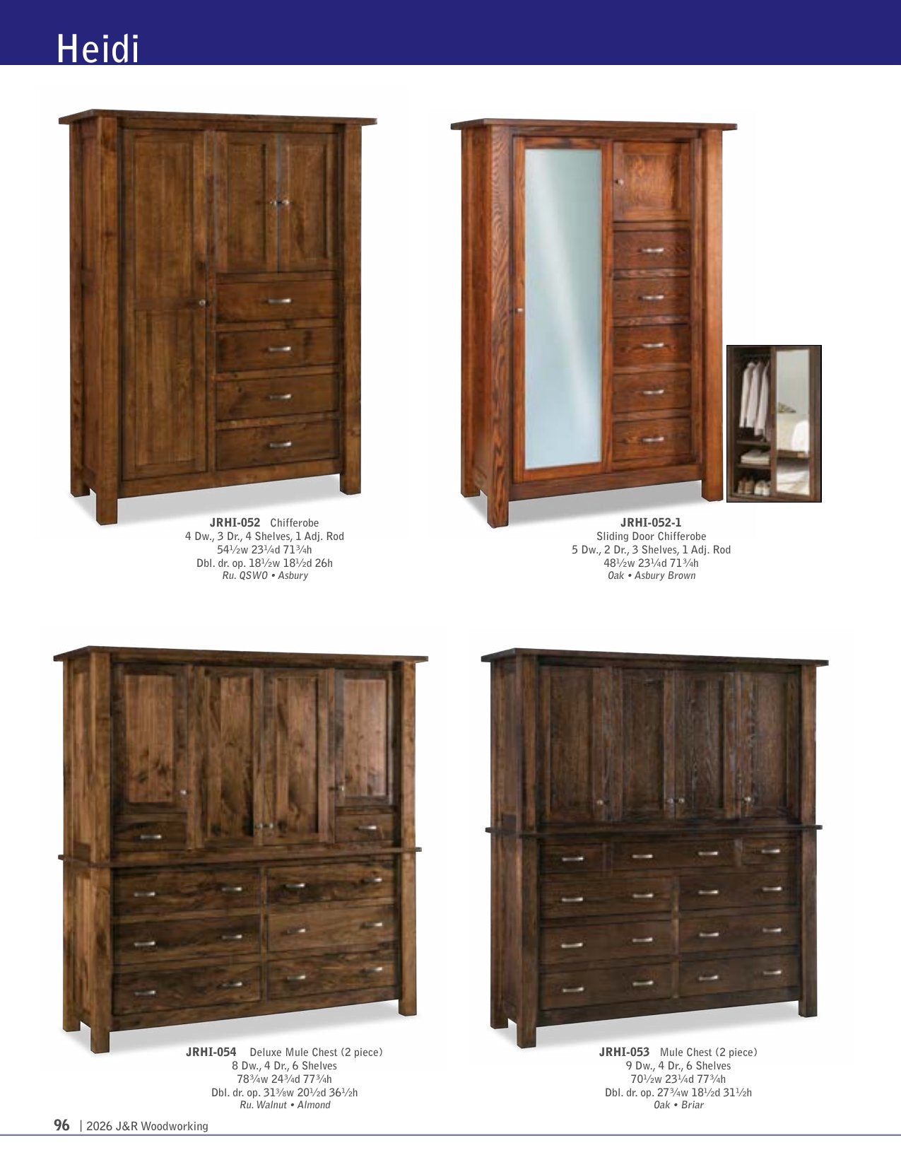 Heidi Armoire; 2 drawer, 2 door – 44½"W