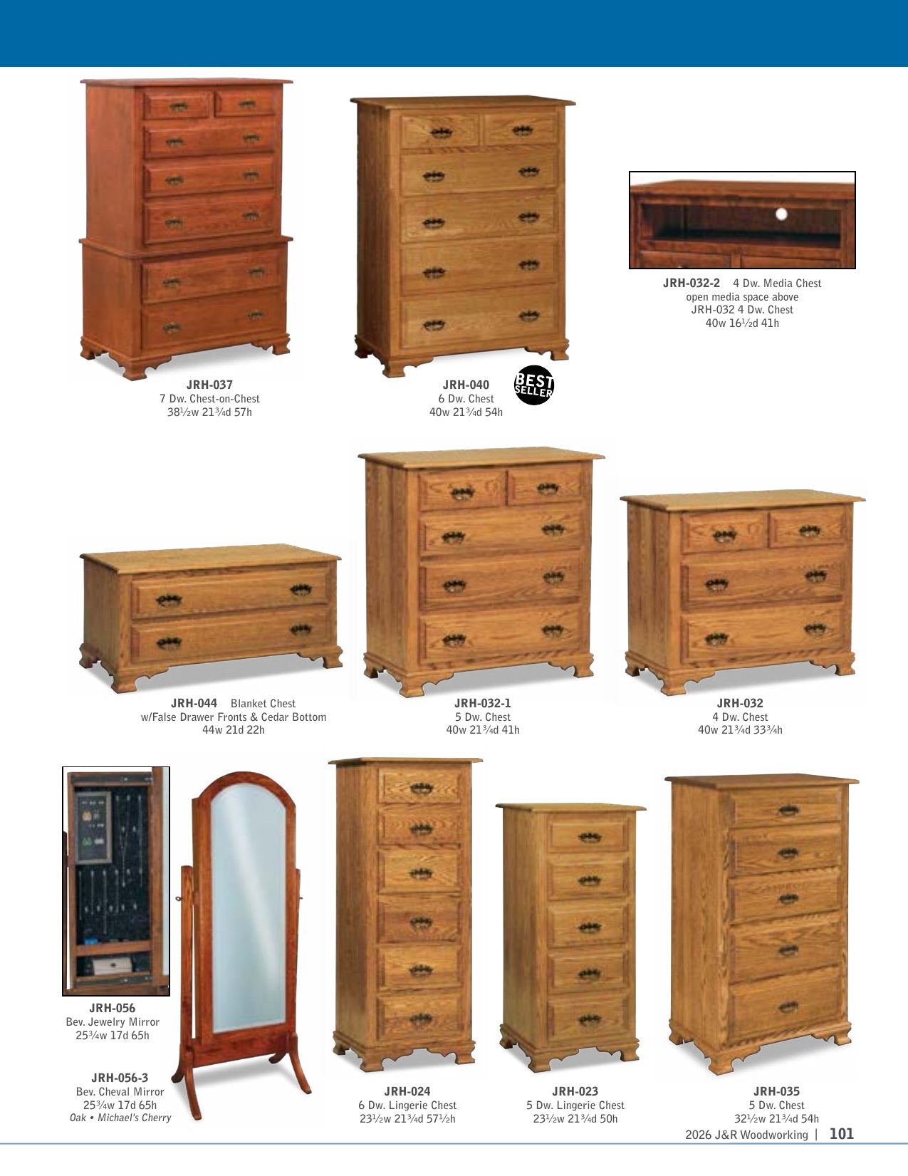 Heritage Armoire; 3 drawers, 2 doors – 41"W