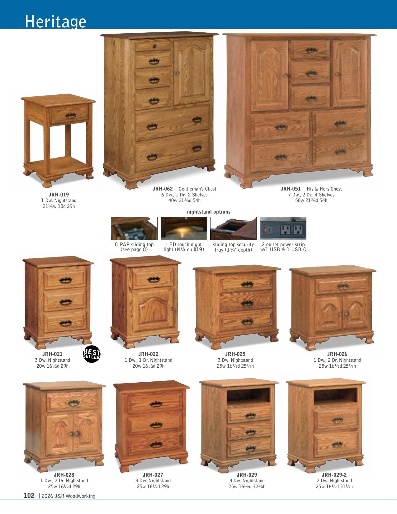 Heritage Armoire; 2 drawers, 2 doors – 41"W