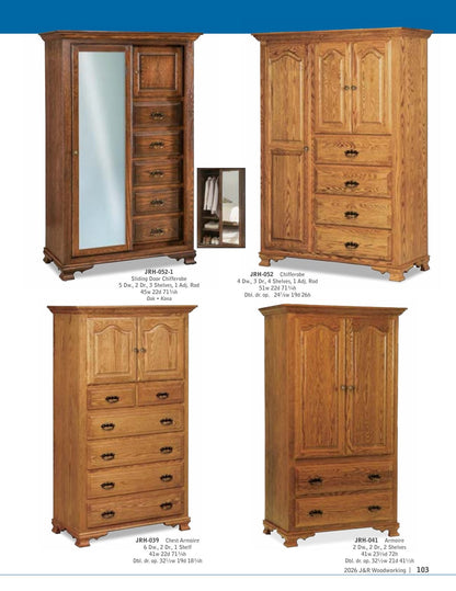 Heritage Chifferobe; 4 drawer, 3 door – 45"W