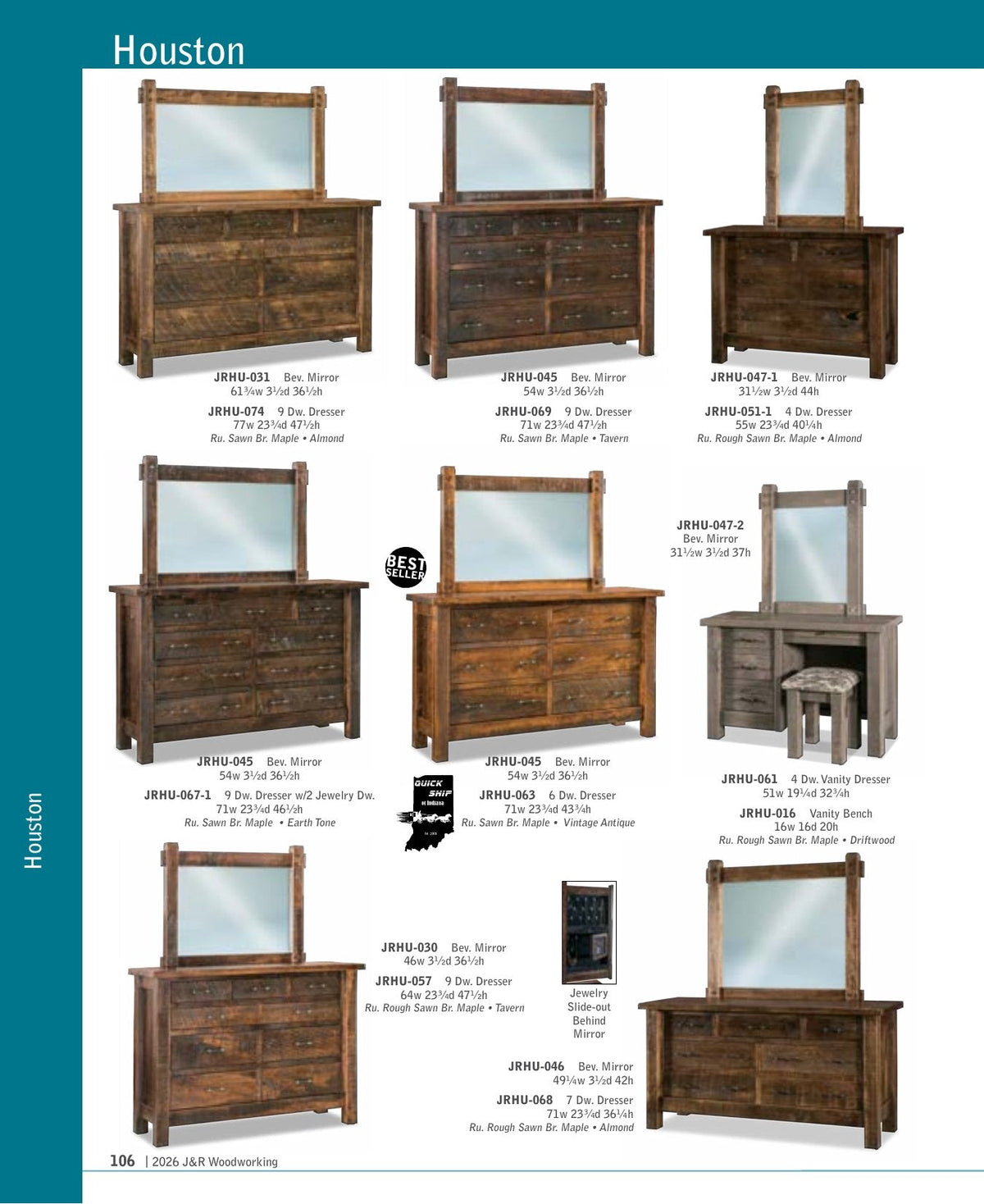 Houston 1 Drawer Open Nightstand – 27"W