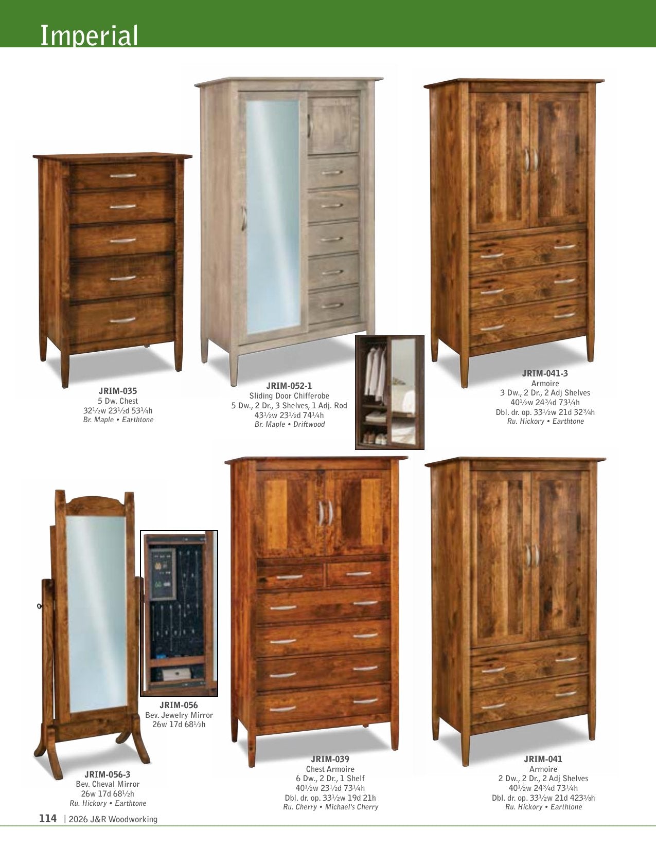 Imperial Armoire; 3 drawer, 2 door – 40½"W