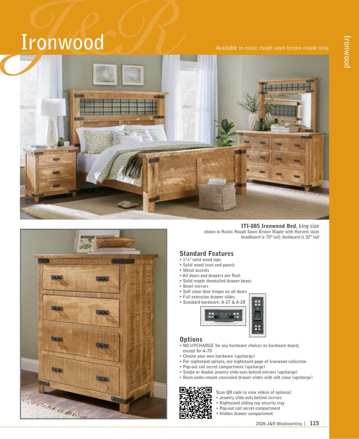 Ironwood 1 Drawer Open Nightstand – 21½"W