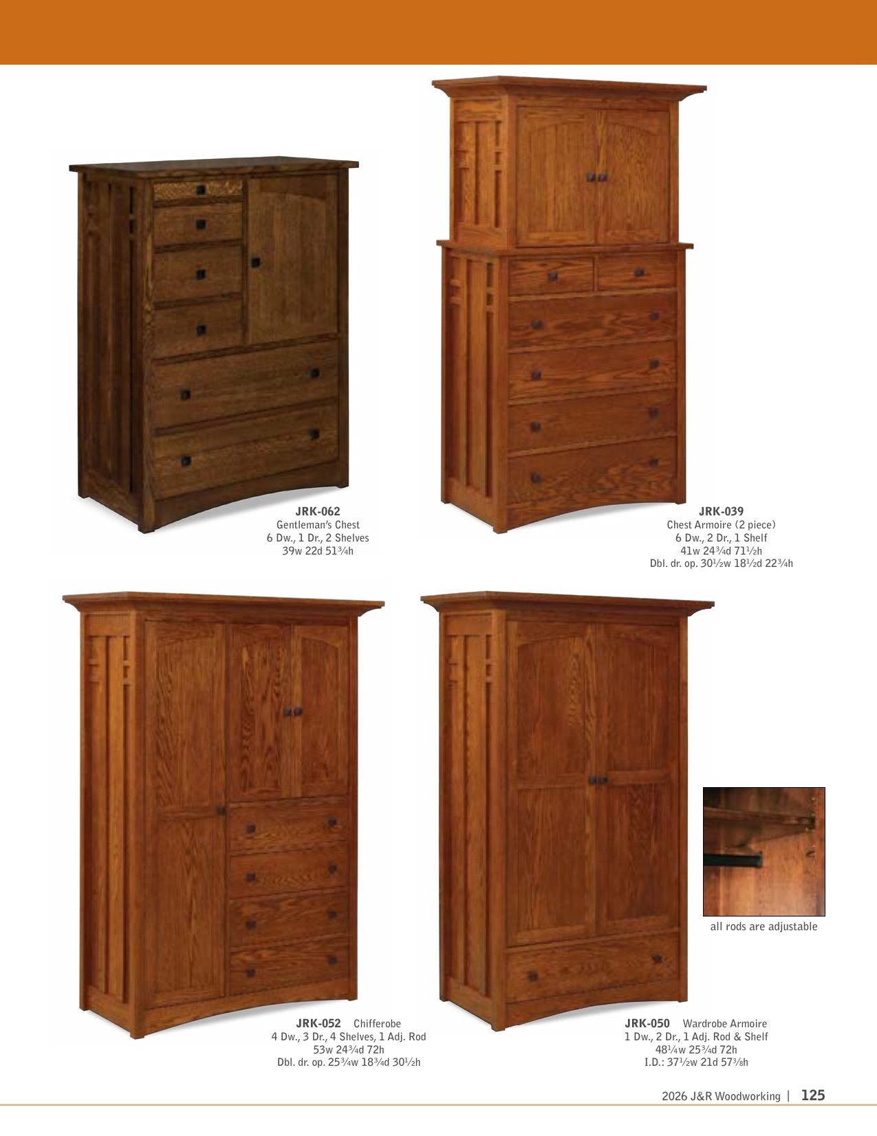 Kascade Chifferobe; 4 drawers, 3 doors – 53"W