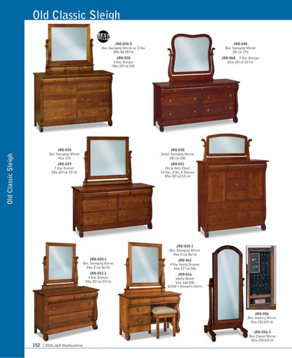 Old Classic Sleigh Armoire 2 pc.; 5 drawers, 2 doors – 37¾"W