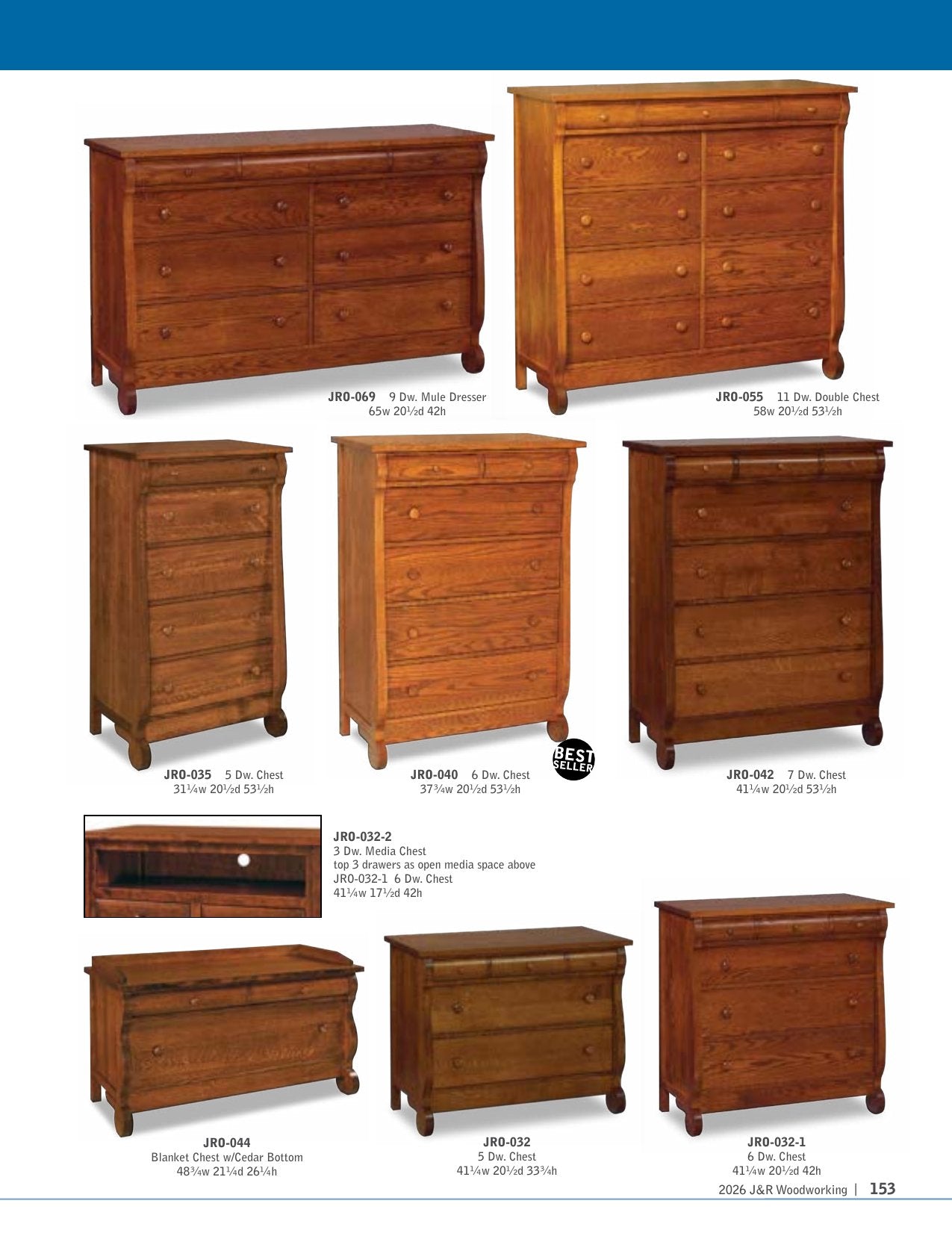 Old Classic Sleigh Sliding Door Chifferobe; 5 drawer, 2 door – 42"W