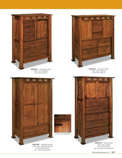 Sequoyah Chifferobe; 4 drawer, 3 door – 53½"W