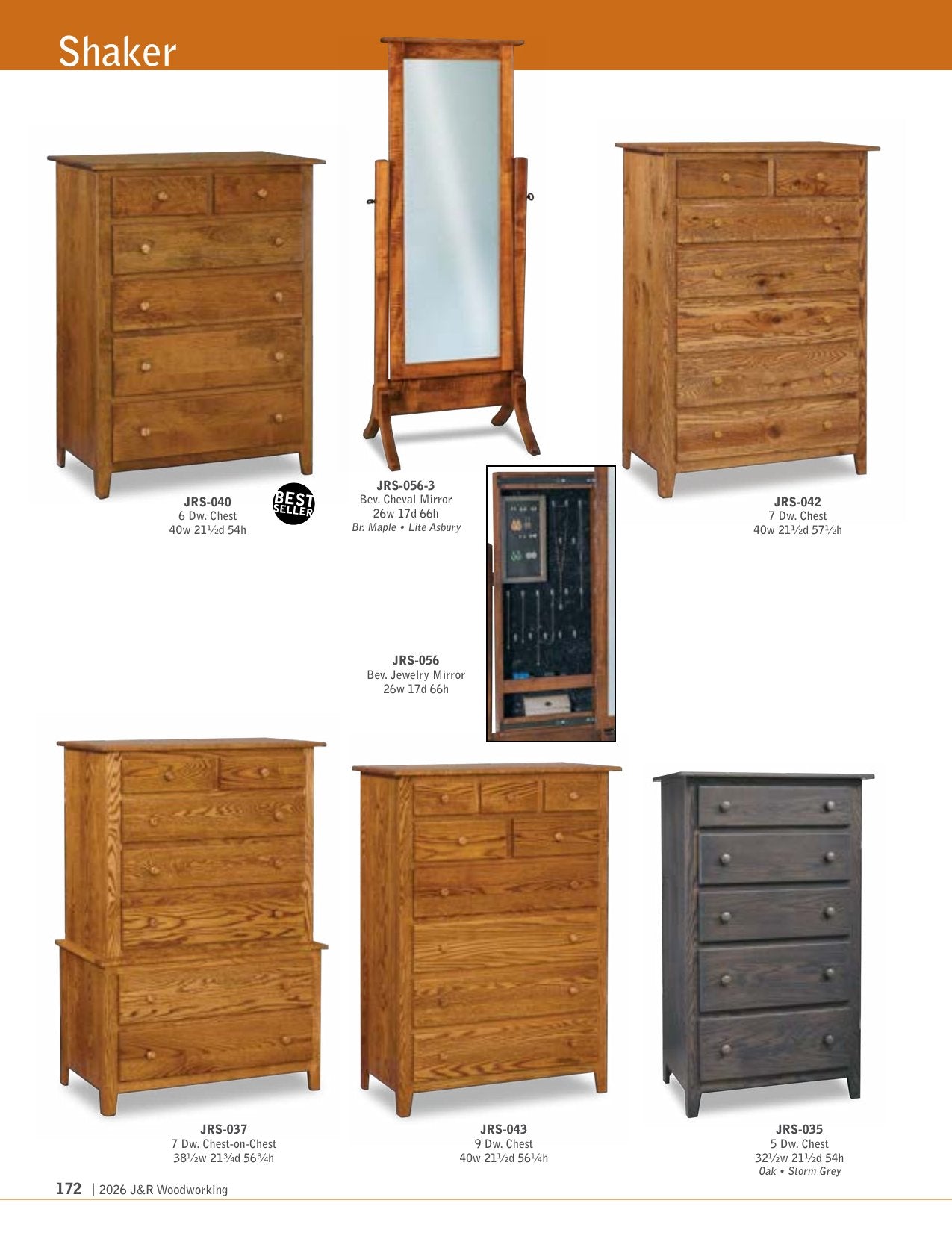 Shaker Chifferobe; 4 drawers, 3 doors – 51"W