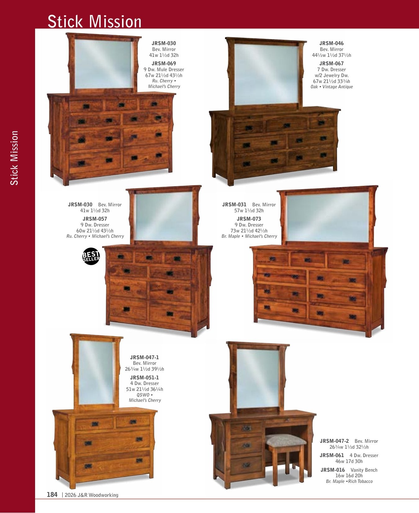 Stick Mission Armoire; 2 drawer, 2 door – 41"W