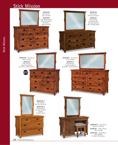 Stick Mission Armoire; 2 drawer, 2 door – 41"W
