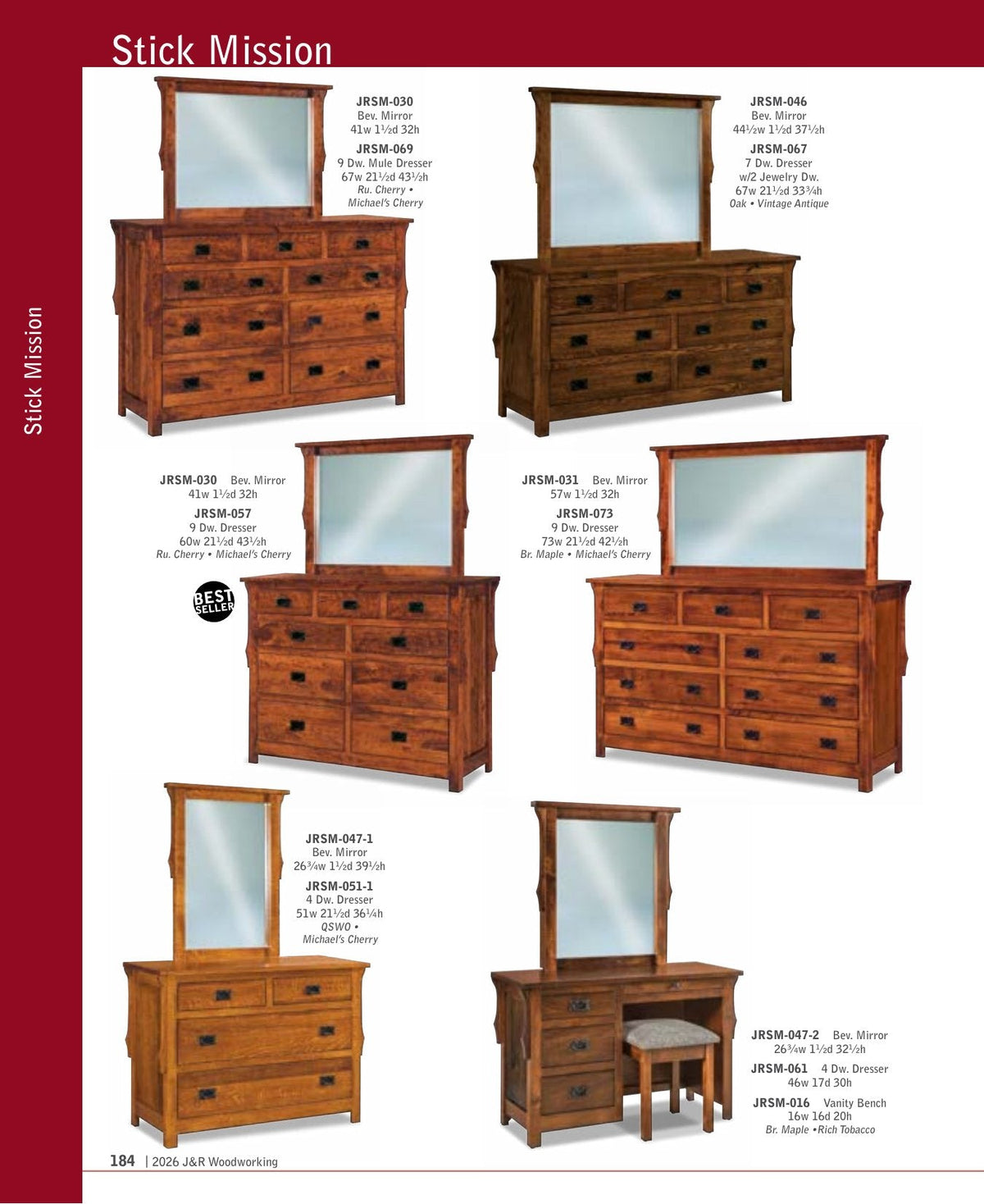 Stick Mission 7 Drawer Dresser – 73"W