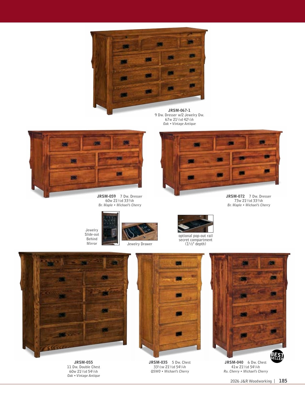 Stick Mission Armoire; 2 drawer, 2 door – 41"W