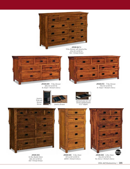 Stick Mission Armoire; 2 drawer, 2 door – 41"W