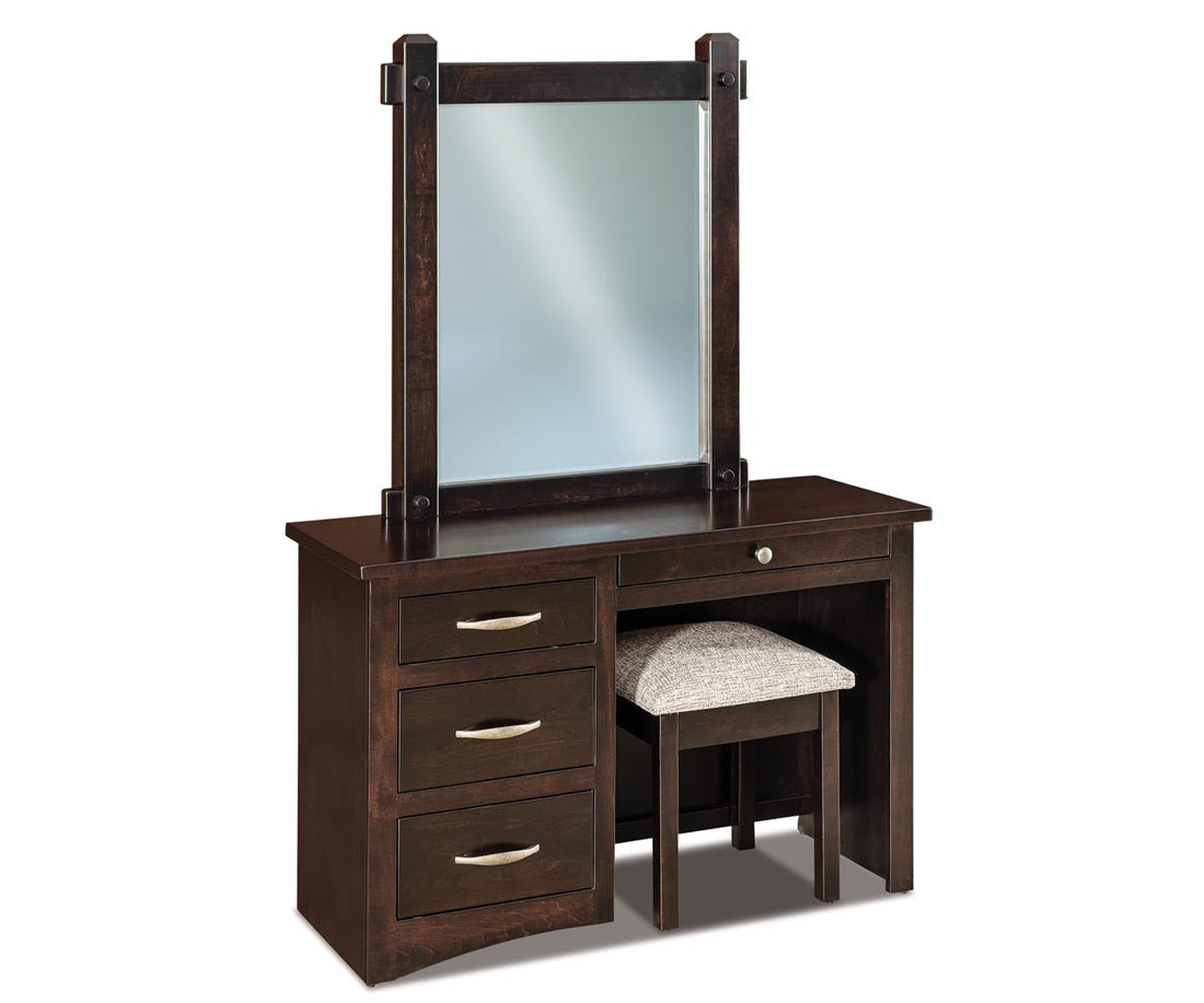 Denver 4 Drawer Vanity Dresser with Beveled Mirror – 44"W
