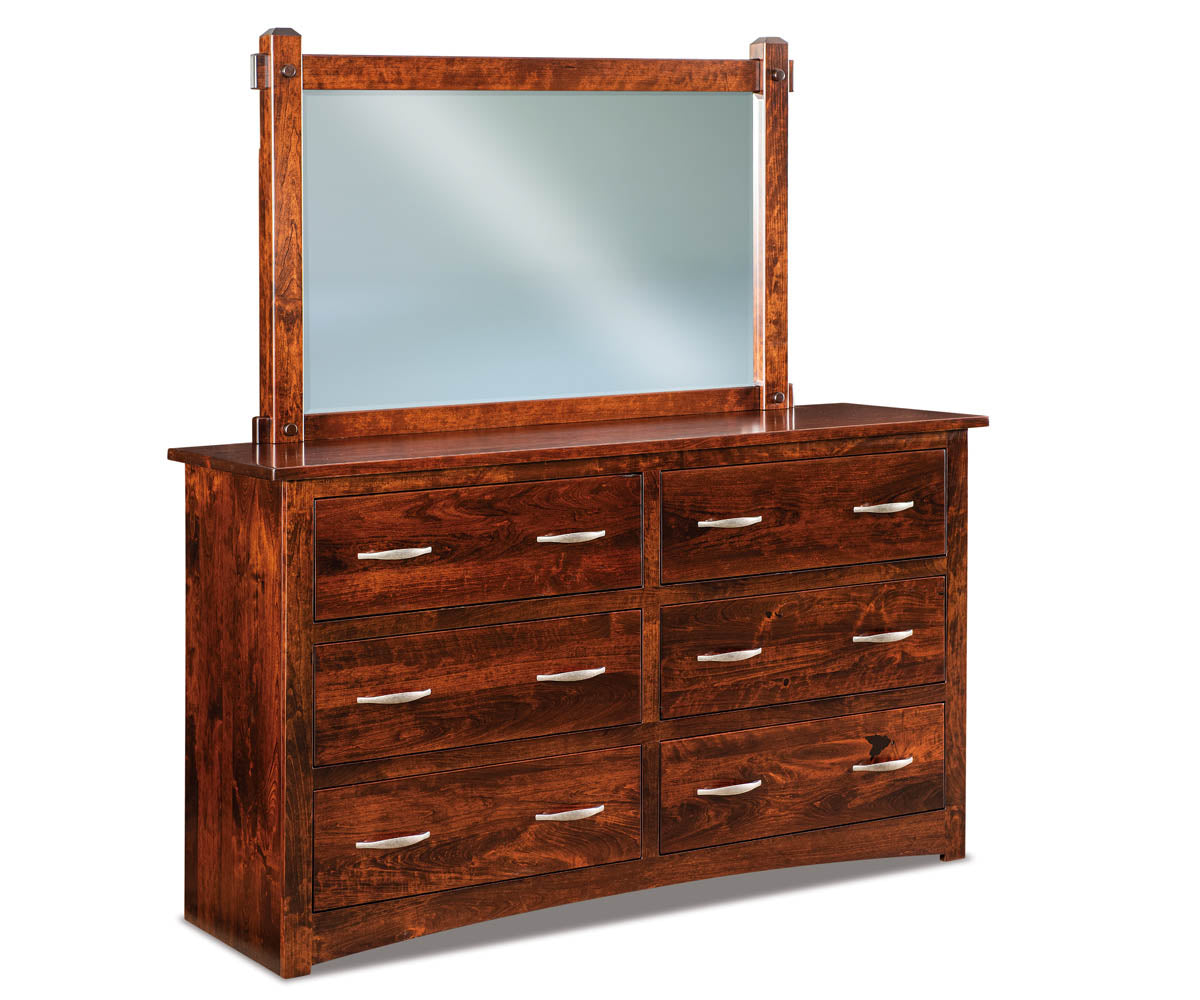Denver 6 Drawer Dresser with Beveled Mirror – 66"W