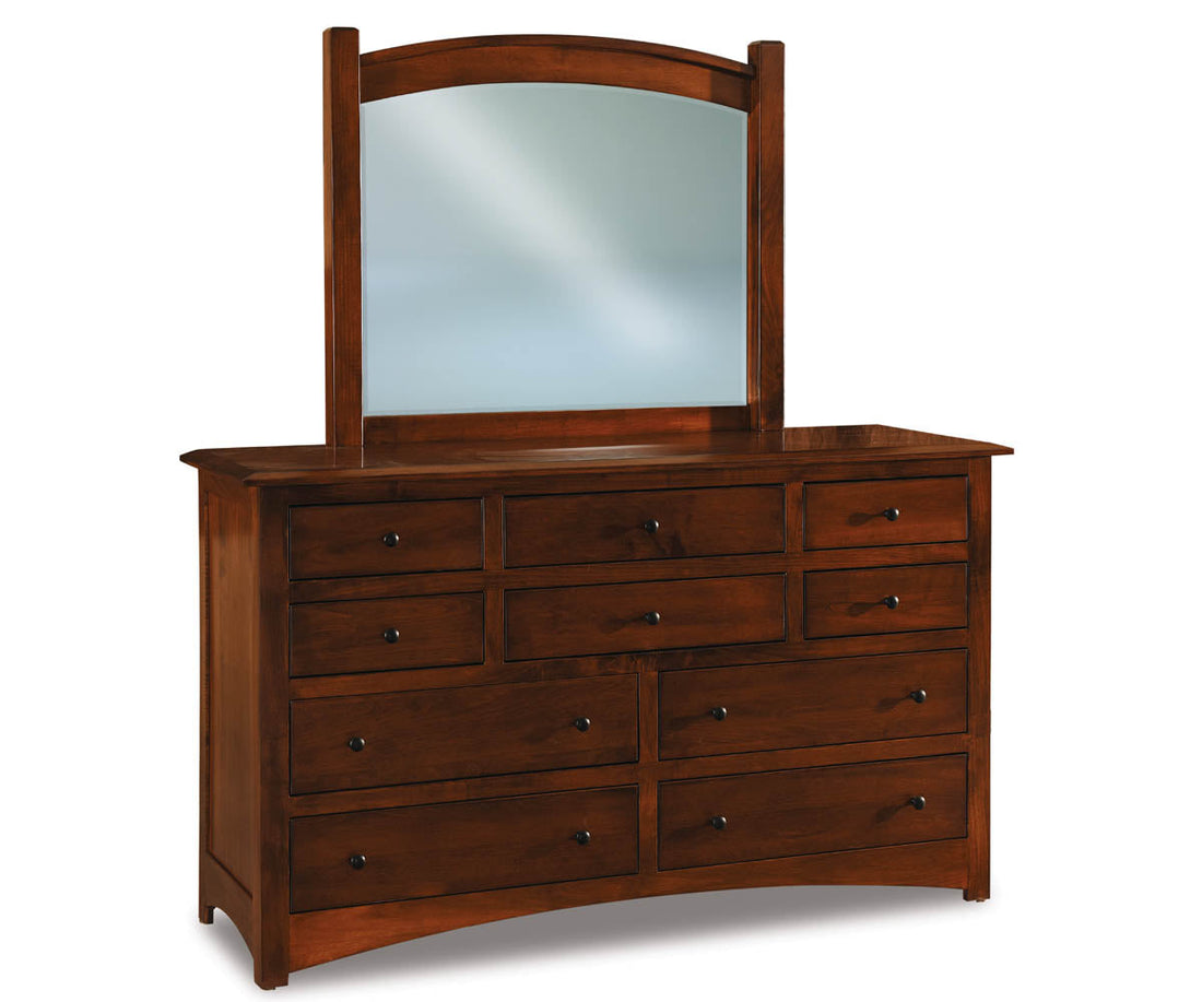 Finland 10 Drawer Dresser with Beveled Mirror – 66"W