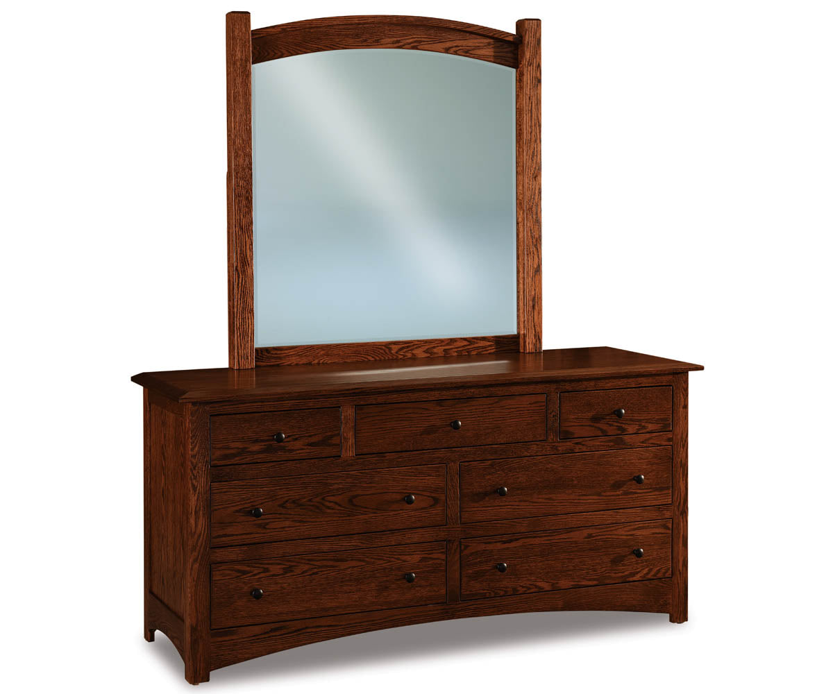 Finland 7 Drawer Dresser with Beveled Mirror – 66"W