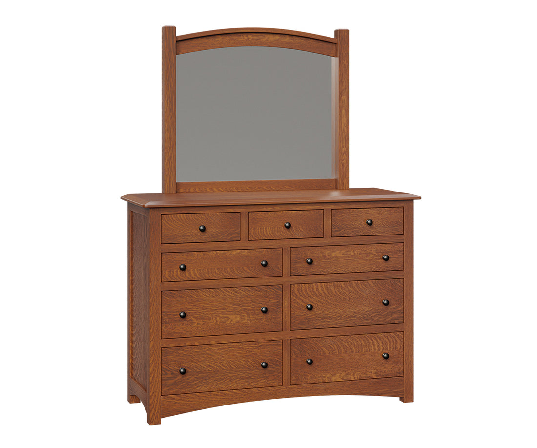 Finland 9 Drawer Dresser with Beveled Mirror – 59"W