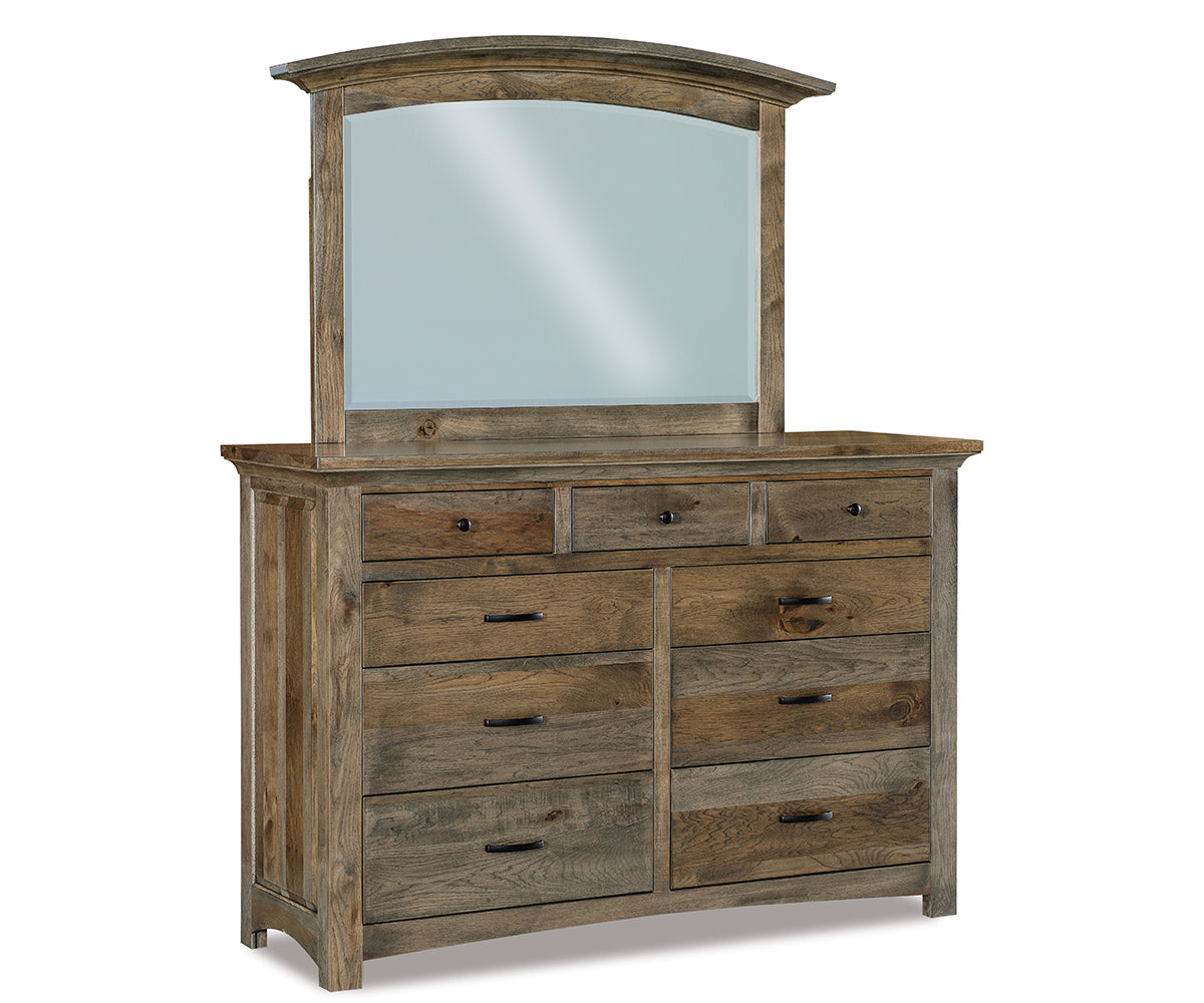 Abby 9 Drawer Dresser with Beveled Mirror – 68"W