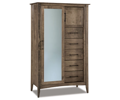 Atlantic Sliding Door Chifferobe; 5 drawer, 2 door – 44"W