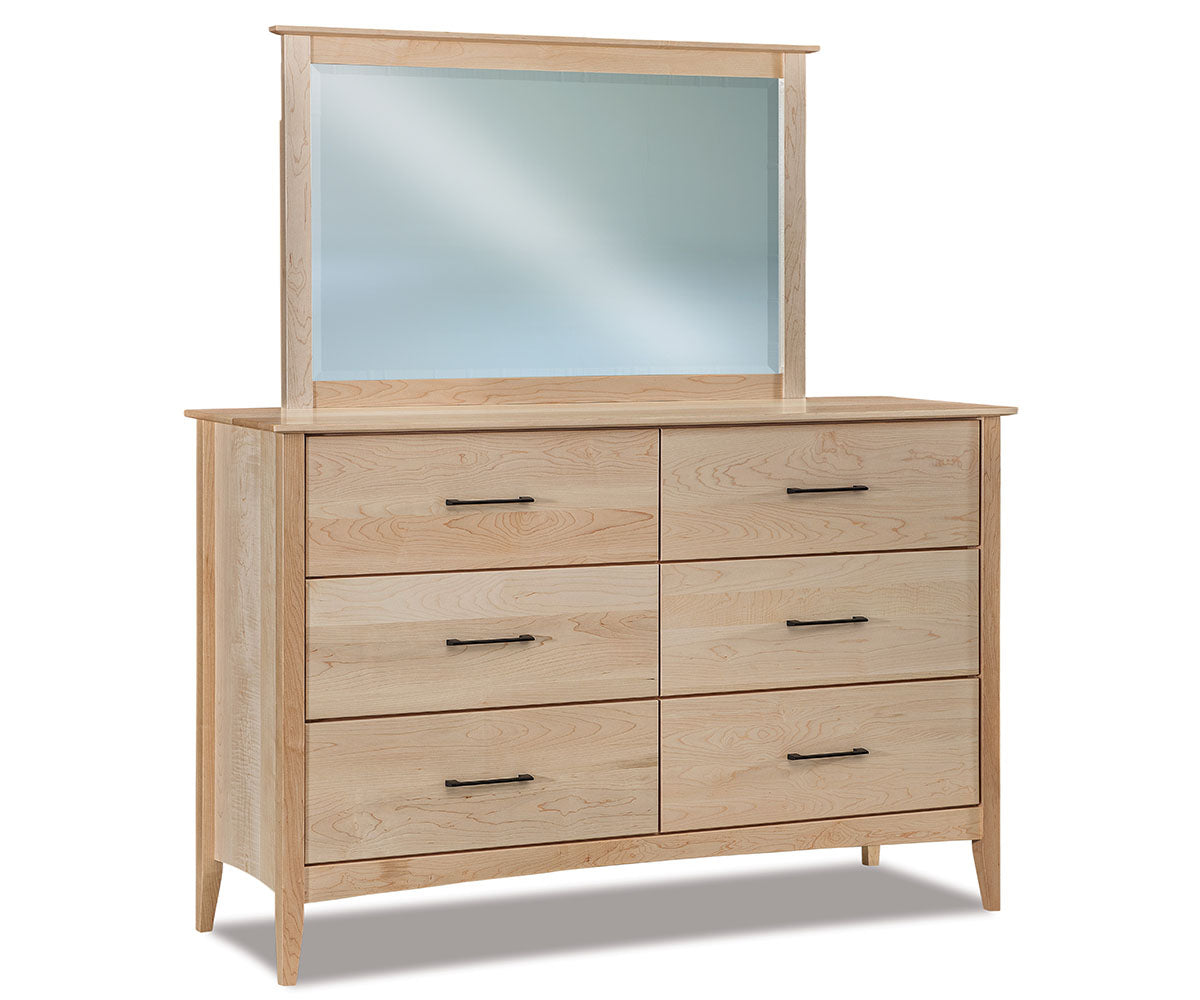 Atlantic 6 Drawer Dresser with Beveled Mirror – 66"W