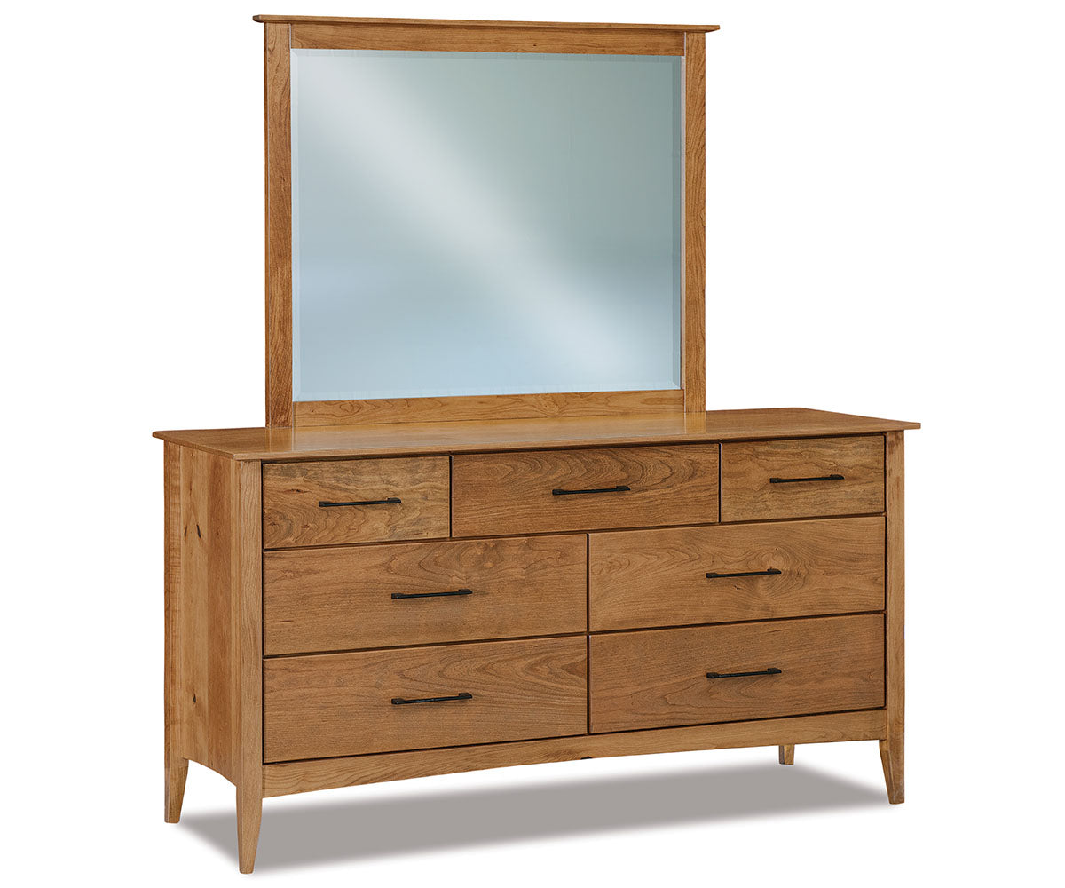 Atlantic 7 Drawer Dresser with Beveled Mirror – 66"W