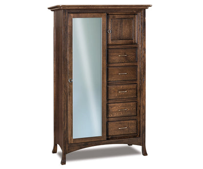 Carlisle Sliding Door Chifferobe; 5 drawer, 2 door – 47½"W