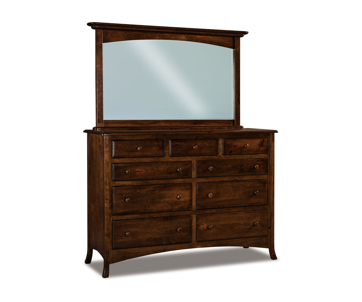 Carlisle 9 Drawer Dresser with Beveled Mirror – 72"W