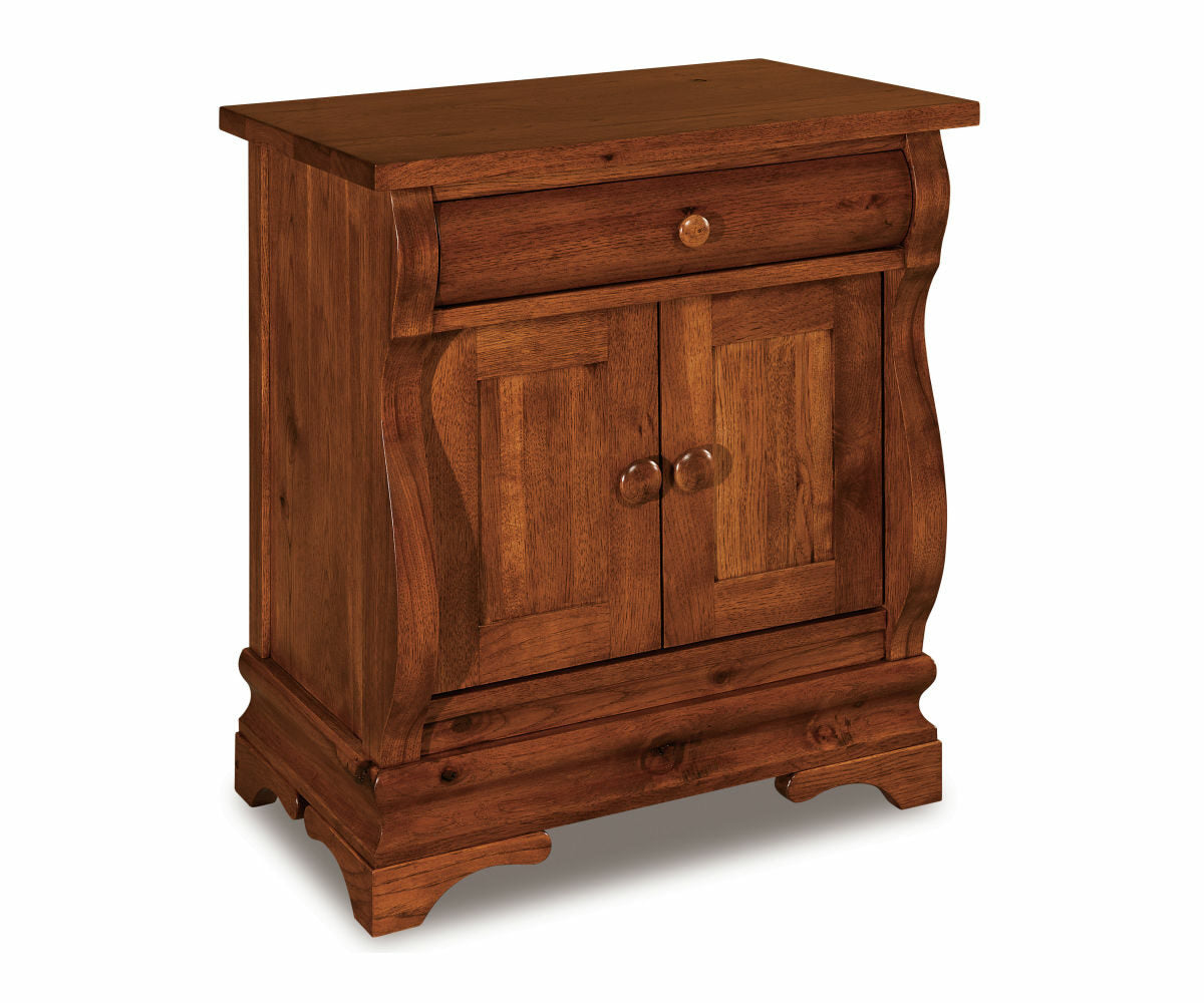 Chippewa Sleigh 1 Drawer, 2 Door Nightstand – 25¼"W