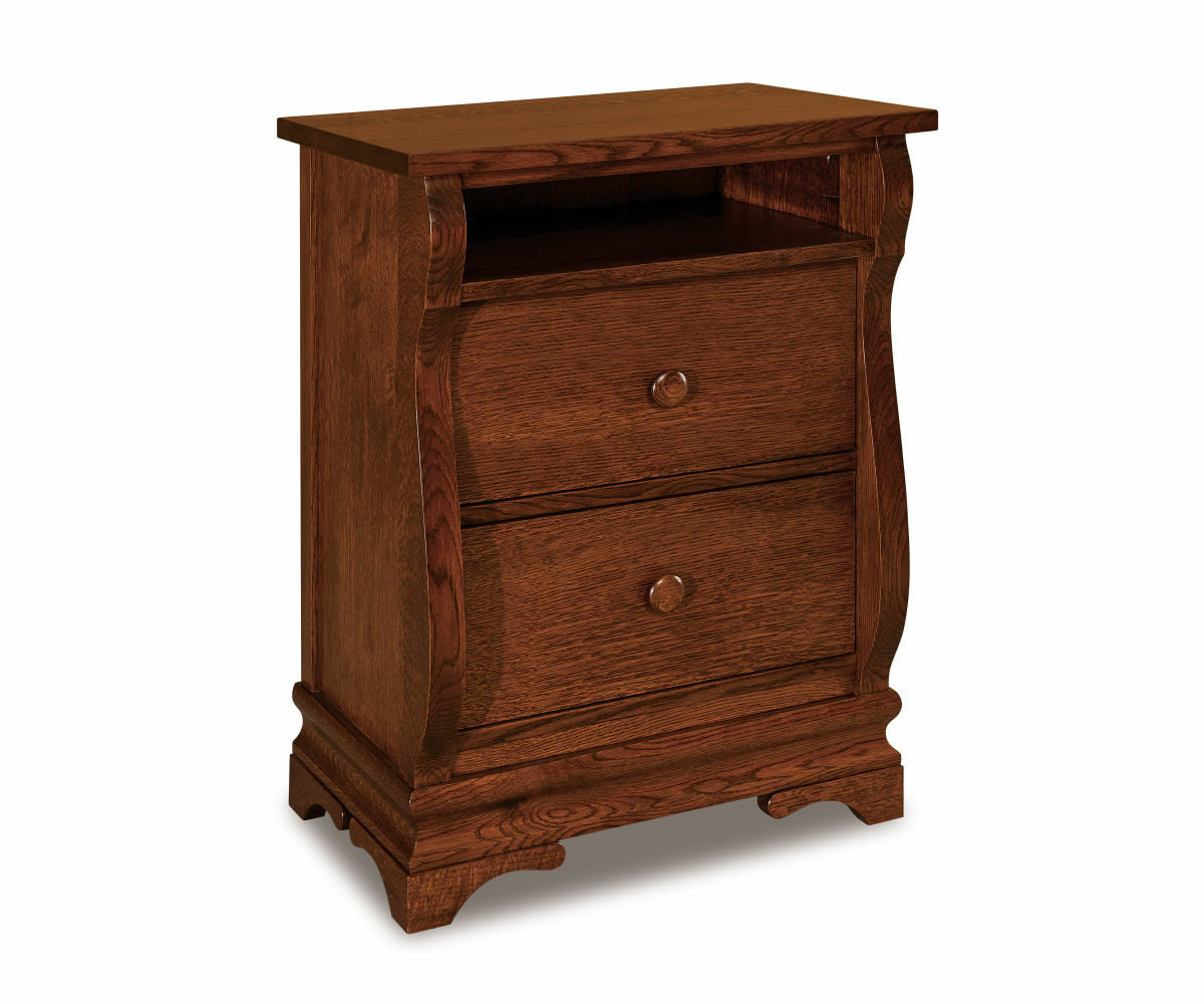 Chippewa Sleigh 2 Drawer Nightstand with opening – 25¼"W