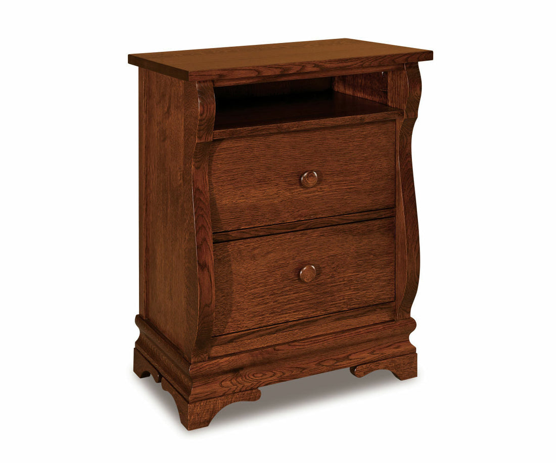Chippewa Sleigh 3 Drawer Nightstand with opening – 25¼"W